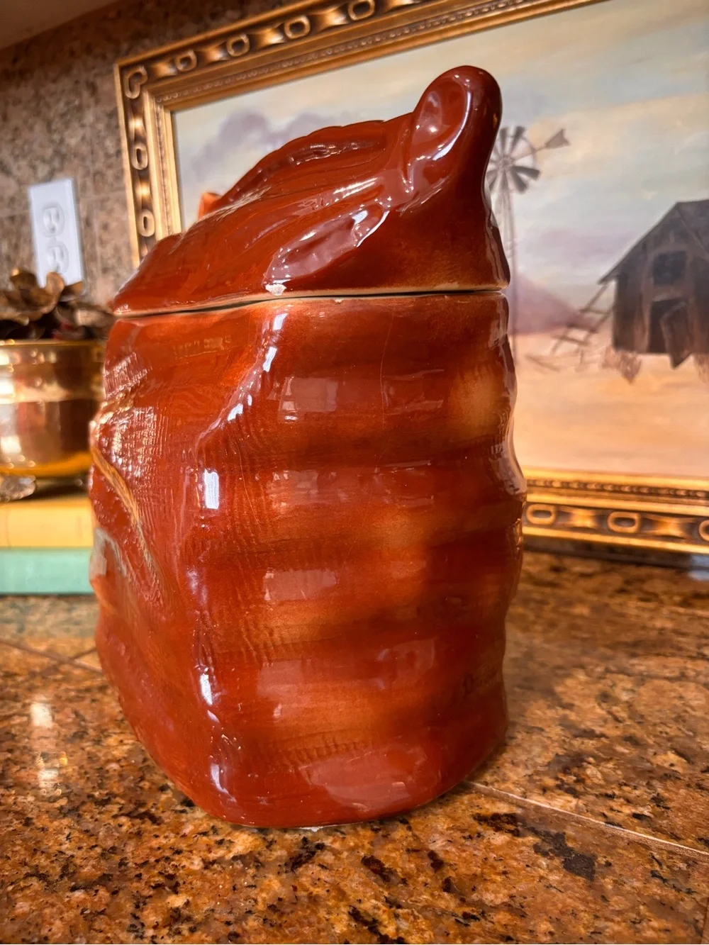 Vintage 1950s American Bisque Sack of Cookies Ceramic Cookie Jar Daisy 9”